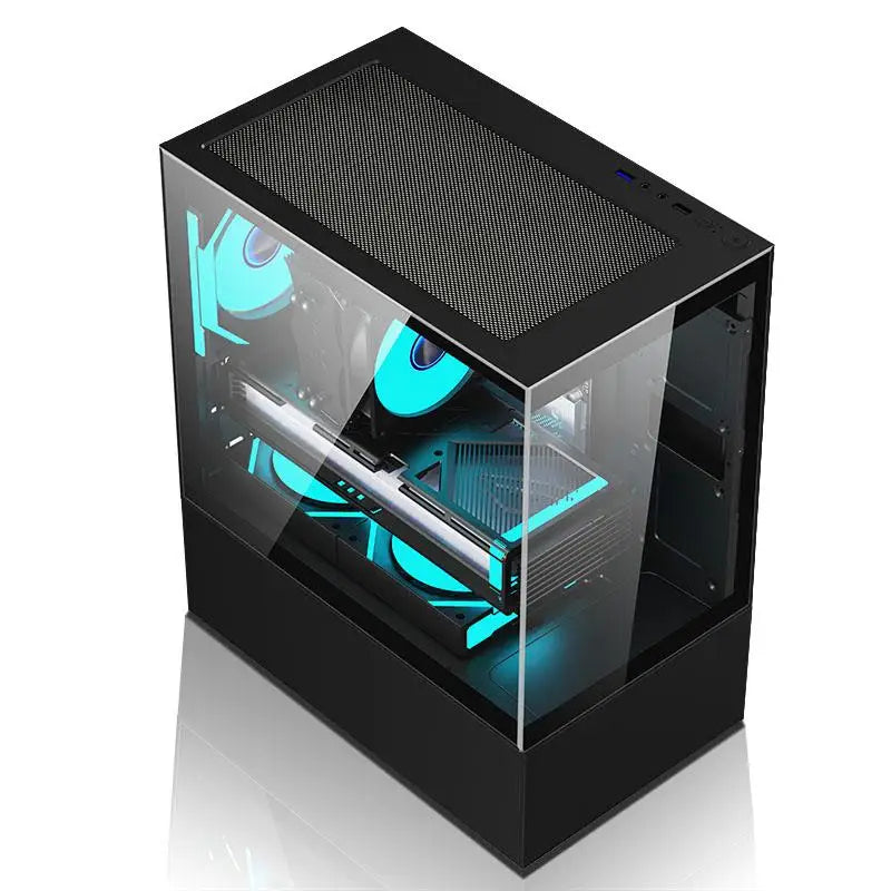 🖥️💡 Gabinete Gamer Aquário PIXXO CG200B Preto – Vidro Temperado, RGB, Alta Performance para Setup