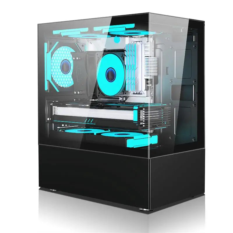 🖥️💡 Gabinete Gamer Aquário PIXXO CG200B Preto – Vidro Temperado, RGB, Alta Performance para Setup