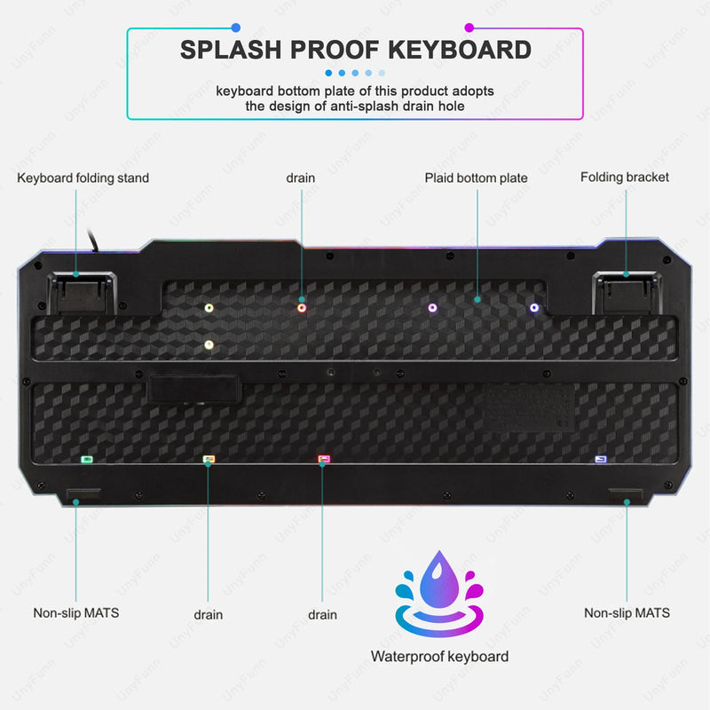 🎮✨ Combo Gamer Teclado + Mouse Ergonômico – Efeito Rainbow Crack Glow