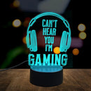 🎧💡 Luminária Gamer 3D Headset – Luz Noturna Decorativa com 7 Cores / Luz Quente