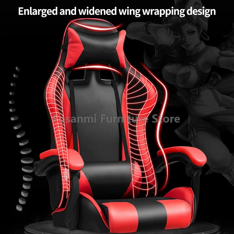 🎮🔥 Cadeira Gamer Reclinável com Encosto de Cabeça e Apoio Lombar – Altura Ajustável, Confortável, Escritório & Setup Gamer