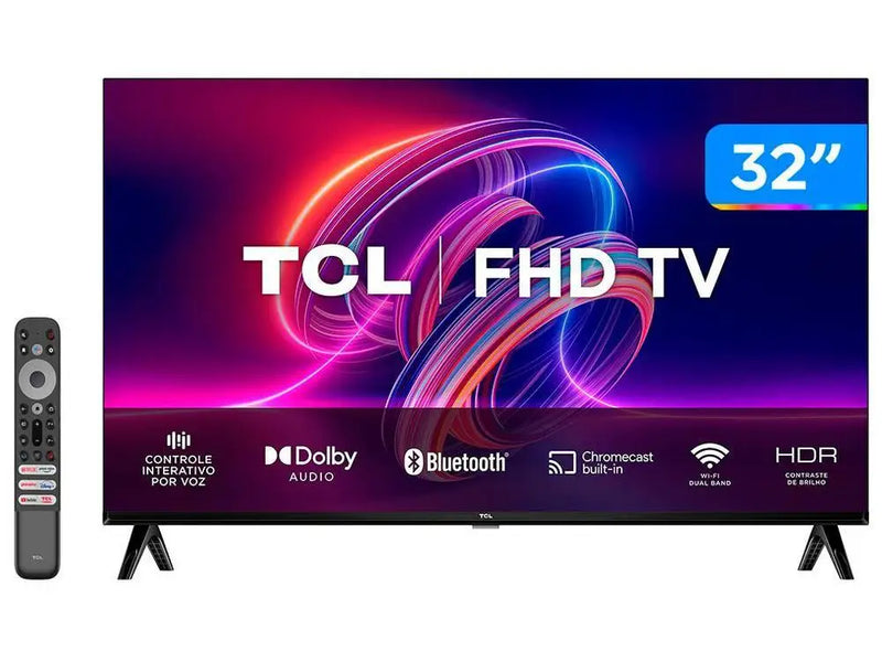 📺 Smart TV TCL 32” Full HD LED 32S5400A – Android TV, Google Assistente, Wi-Fi, HDMI e USB