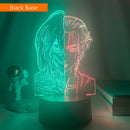 🌙🎮 Luminária 3D Gamer Anime – Base Duotone LED | 7/16 Cores + Controle Remoto