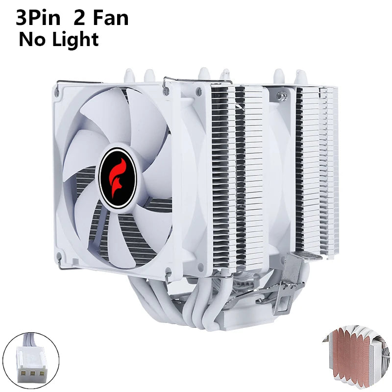 ⚔️ HNHU Dual Tower RGB (Preto/Branco) – Cooler CPU 6 Heatpipes Ultra Silencioso | Intel & AMD