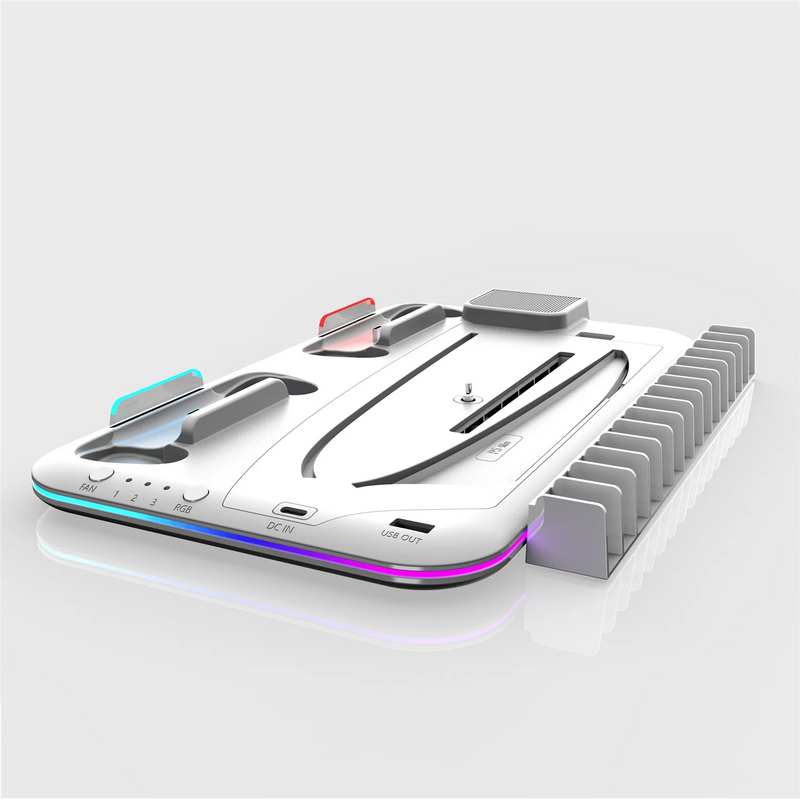 ❄️🎮 Estação de Resfriamento Turbo para PS5 + Dock de Carregamento de Controles + RGB