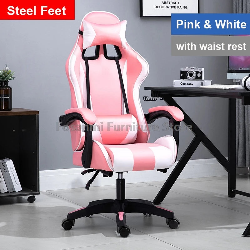 🎮🔥 Cadeira Gamer Reclinável com Encosto de Cabeça e Apoio Lombar – Altura Ajustável, Confortável, Escritório & Setup Gamer