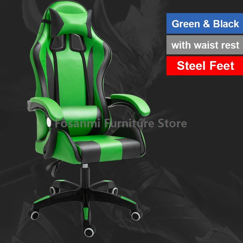 🎮🔥 Cadeira Gamer Reclinável com Encosto de Cabeça e Apoio Lombar – Altura Ajustável, Confortável, Escritório & Setup Gamer