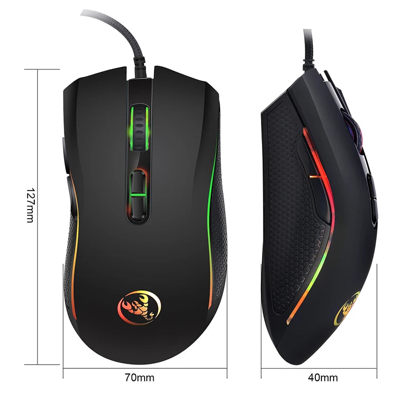 🖱️ Mouse Gamer com Fio – 7 Botões • 3200 DPI • LED Multicor