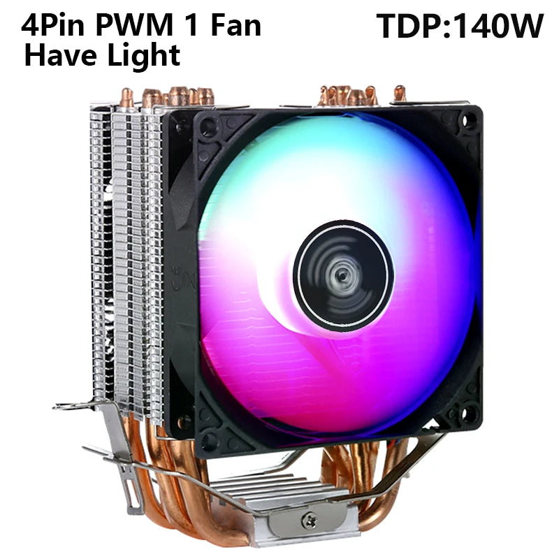 Ventilador cooler eficiente para cpu, 90mm, 4 pinos/pwm, pc, tipo torre, radiador, 2/4/6, instalação de tubo de calor lga2011 x79 x99 115x1200 1700 amd am3 am4
