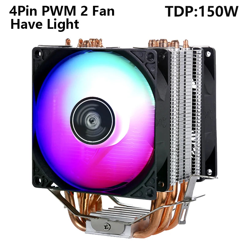 Ventilador cooler eficiente para cpu, 90mm, 4 pinos/pwm, pc, tipo torre, radiador, 2/4/6, instalação de tubo de calor lga2011 x79 x99 115x1200 1700 amd am3 am4