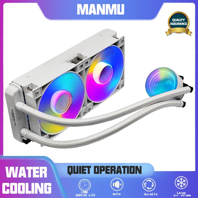 ❄️ Manmu – Water Cooler 240mm RGB para CPU com Ventoinhas PWM (4 pinos)