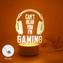 🎧💡 Luminária Gamer 3D Headset – Luz Noturna Decorativa com 7 Cores / Luz Quente
