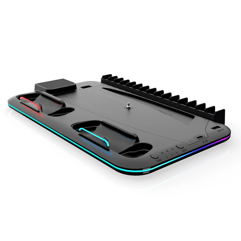❄️🎮 Estação de Resfriamento Turbo para PS5 + Dock de Carregamento de Controles + RGB