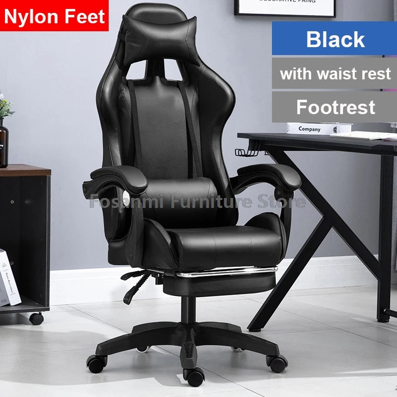 🎮🔥 Cadeira Gamer Reclinável com Encosto de Cabeça e Apoio Lombar – Altura Ajustável, Confortável, Escritório & Setup Gamer