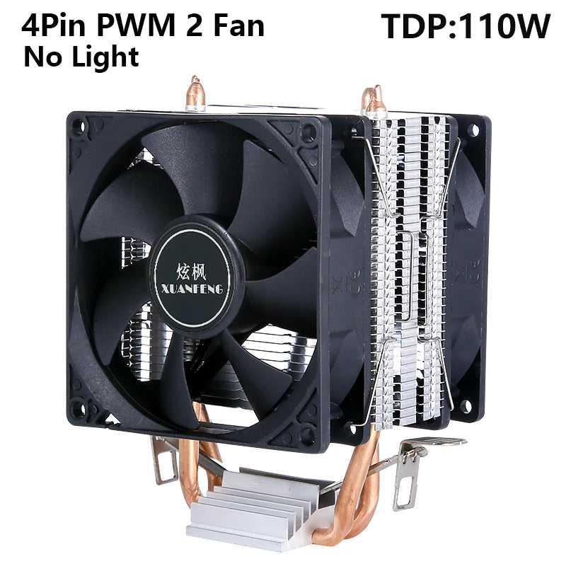 Ventilador cooler eficiente para cpu, 90mm, 4 pinos/pwm, pc, tipo torre, radiador, 2/4/6, instalação de tubo de calor lga2011 x79 x99 115x1200 1700 amd am3 am4