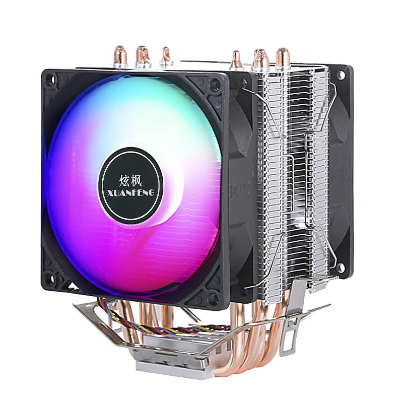 Ventilador cooler eficiente para cpu, 90mm, 4 pinos/pwm, pc, tipo torre, radiador, 2/4/6, instalação de tubo de calor lga2011 x79 x99 115x1200 1700 amd am3 am4