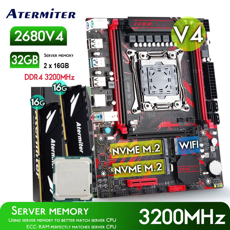 🧩 Atermiter X99 D4 + Intel Xeon E5-2680 V4 + 32GB DDR4