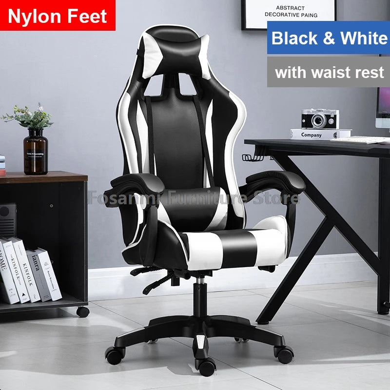 🎮🔥 Cadeira Gamer Reclinável com Encosto de Cabeça e Apoio Lombar – Altura Ajustável, Confortável, Escritório & Setup Gamer