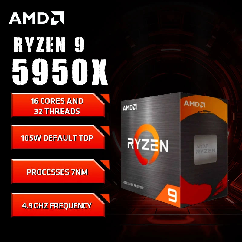 🔥 Processador AMD Ryzen 9 5950X – 16 Núcleos / 32 Threads – AM4