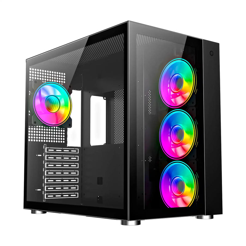 🖥️✨ Gabinete Gamer Gamemax Lucent Black – ATX com Vidro Temperado + 3 Fans RGB