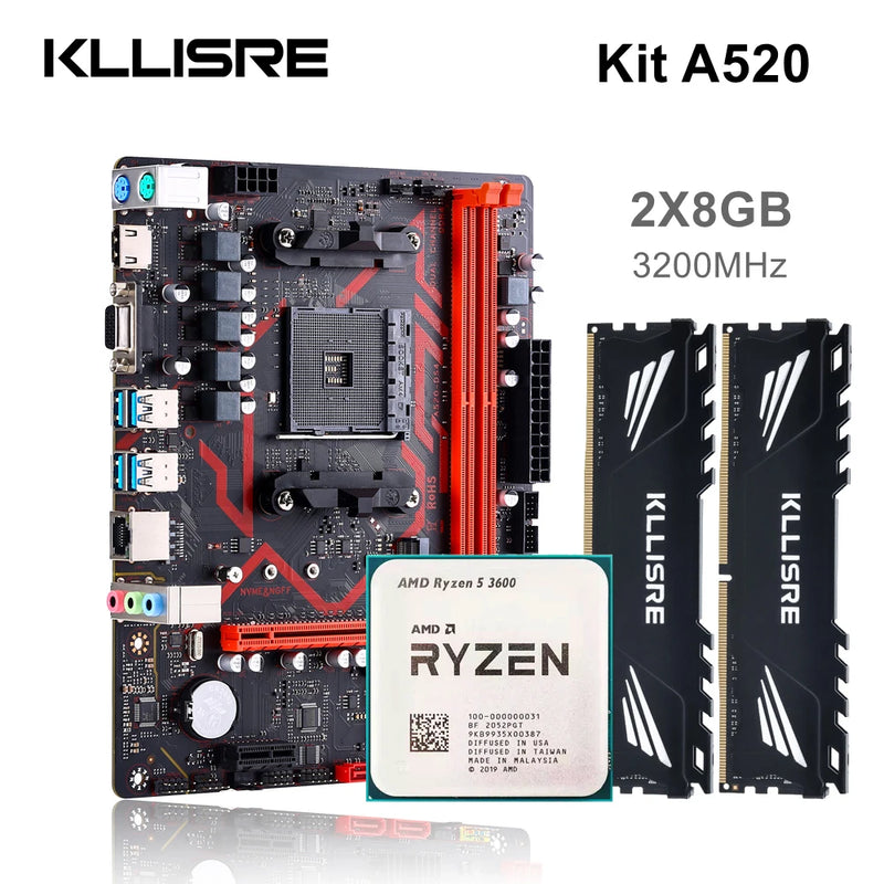 🧩 Kit Kllisre A520 + AMD Ryzen 5 3600 + 16GB DDR4 3200MHz