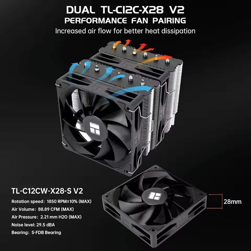 Thermalright Peerless Assassin 120 SE V2 Radiador de resfriamento de ar para caixa de computador, suporte LGA1851/1700/AM5/AM4 com ventilador 120x120x28mm