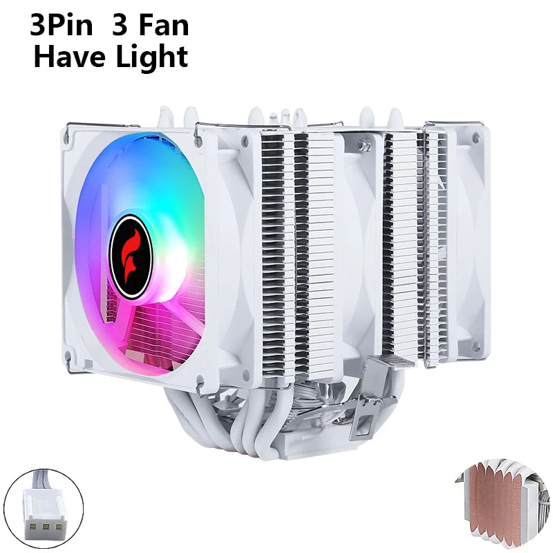 ⚔️ HNHU Dual Tower RGB (Preto/Branco) – Cooler CPU 6 Heatpipes Ultra Silencioso | Intel & AMD