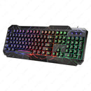 🎮✨ Combo Gamer Teclado + Mouse Ergonômico – Efeito Rainbow Crack Glow