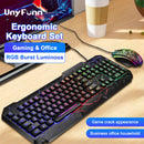 🎮✨ Combo Gamer Teclado + Mouse Ergonômico – Efeito Rainbow Crack Glow