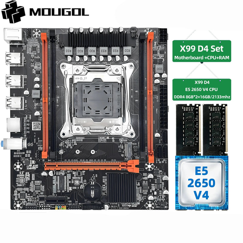 🖥️ Kit Gamer Mogol X99 D4 – Xeon E5 2650 v4 + 16GB DDR4 + Suporte NVMe | Pronto para Jogos