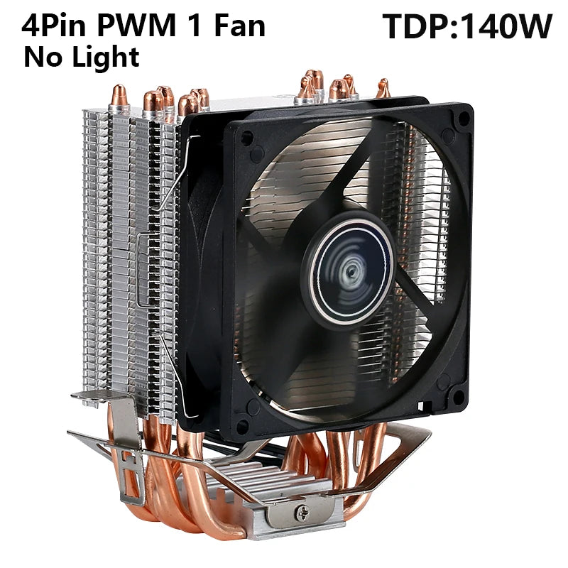 Ventilador cooler eficiente para cpu, 90mm, 4 pinos/pwm, pc, tipo torre, radiador, 2/4/6, instalação de tubo de calor lga2011 x79 x99 115x1200 1700 amd am3 am4