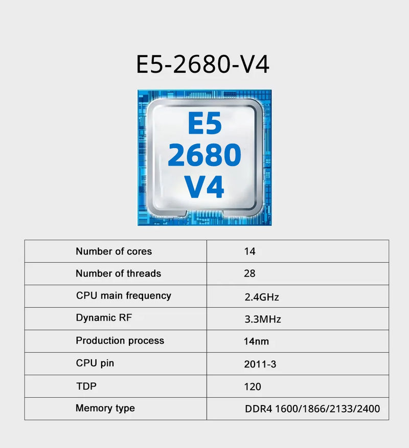 🧩 Kit Placa-Mãe X99 MOUGOL + Intel Xeon E5-2680 v4 + 16GB DDR4 (2×8GB) – M.2 NVMe