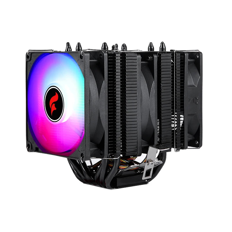 ⚔️ HNHU Dual Tower RGB (Preto/Branco) – Cooler CPU 6 Heatpipes Ultra Silencioso | Intel & AMD