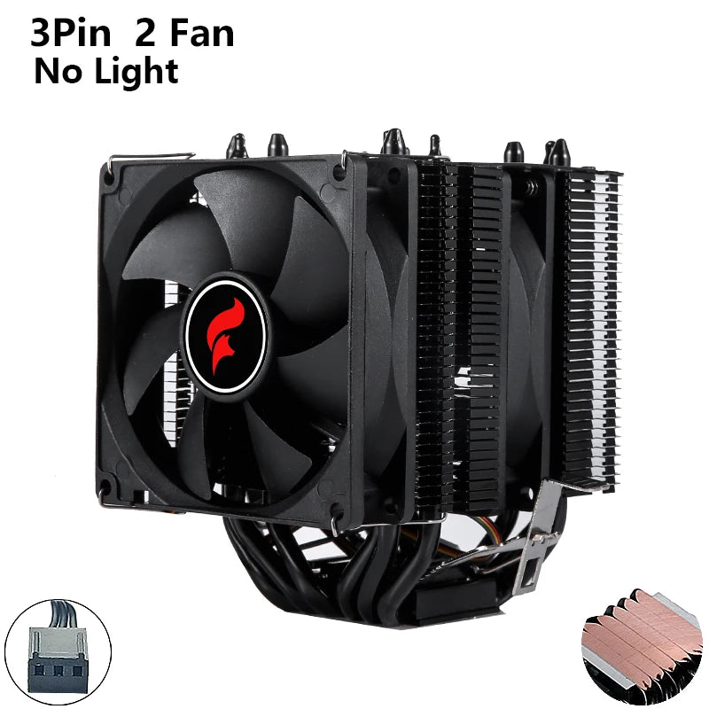 ⚔️ HNHU Dual Tower RGB (Preto/Branco) – Cooler CPU 6 Heatpipes Ultra Silencioso | Intel & AMD