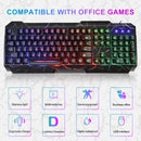🎮✨ Combo Gamer Teclado + Mouse Ergonômico – Efeito Rainbow Crack Glow