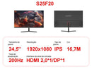 🖥️⚡ Monitor Gamer 24,5" Legacy S25F20 — 200Hz, 1ms, Full HD, FreeSync & G-Sync, HDMI + DisplayPort