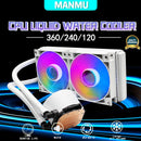 ❄️ Manmu – Water Cooler 240mm RGB para CPU com Ventoinhas PWM (4 pinos)