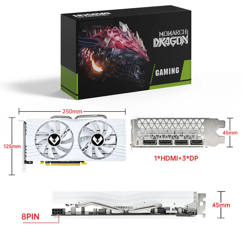 🎮 Placa de Vídeo MOUGOL Radeon RX 580 8GB GDDR5 – PCI-E 3.0 – DVI/DP – Original