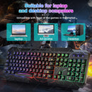 🎮✨ Combo Gamer Teclado + Mouse Ergonômico – Efeito Rainbow Crack Glow